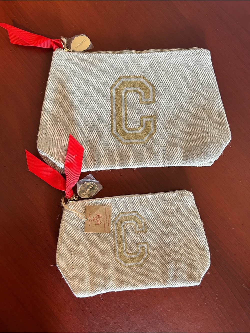 Clarins cosmetic pouches set